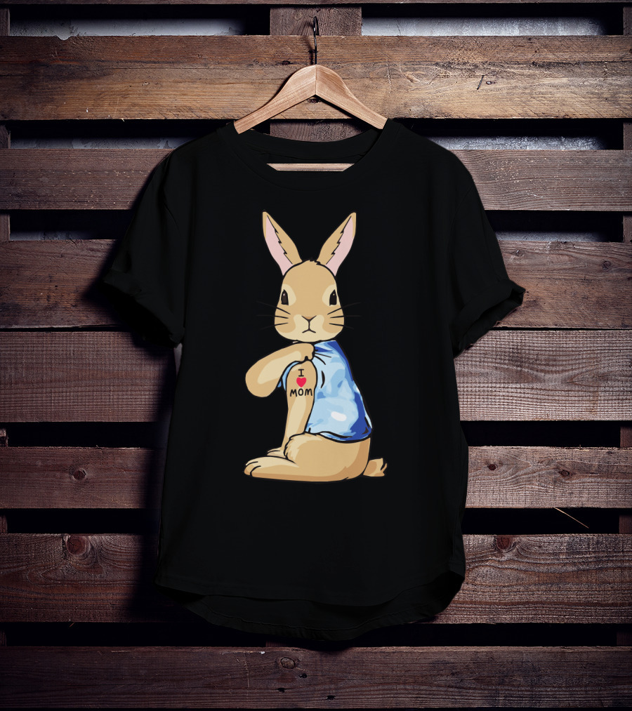 Bunny Rabbit I Love Mom Tattoo T-Shirt