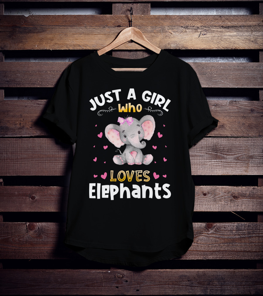 Just A Girl Who Loves Elephants Cute Heart T-Shirt