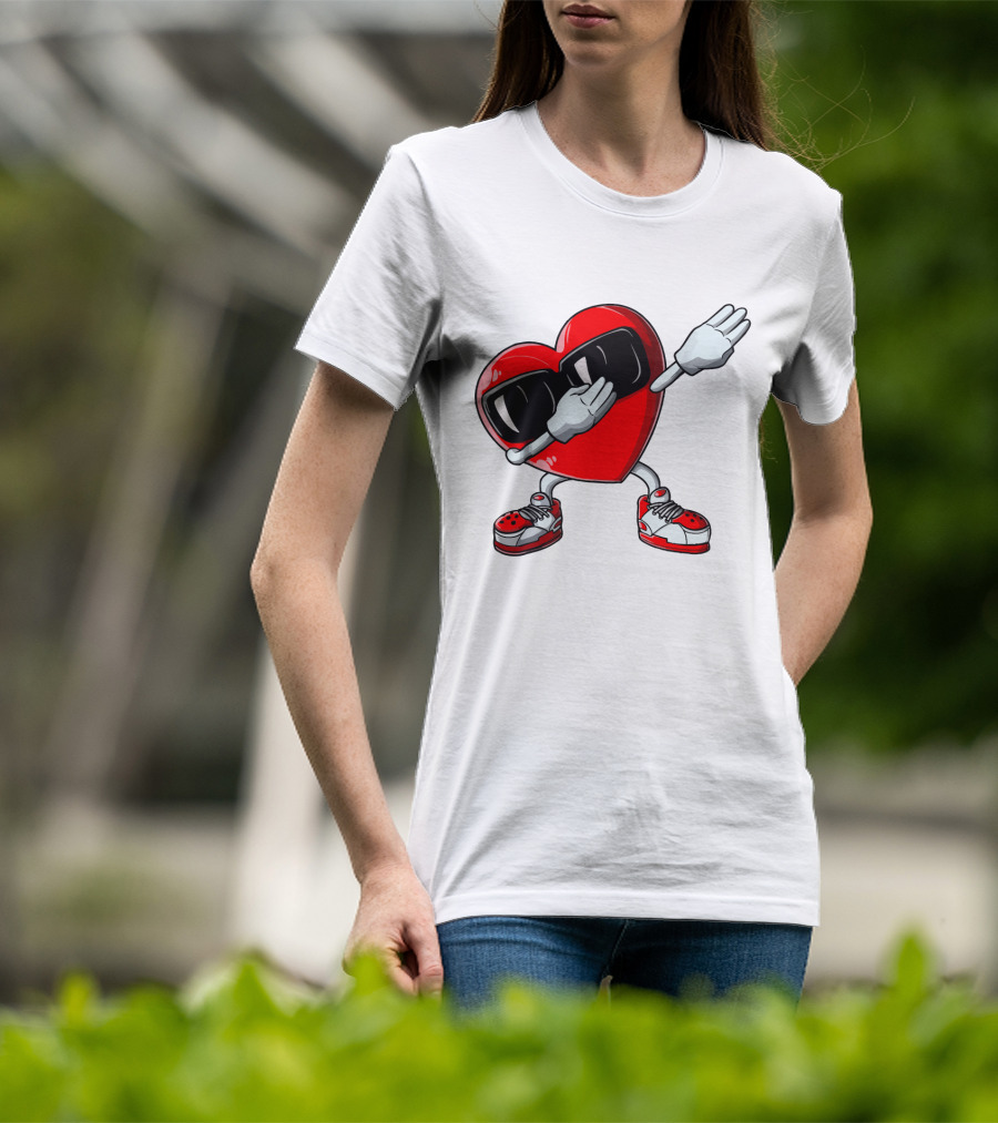 Heart Dabbing With Sunglasses And Sneakers T-Shirt