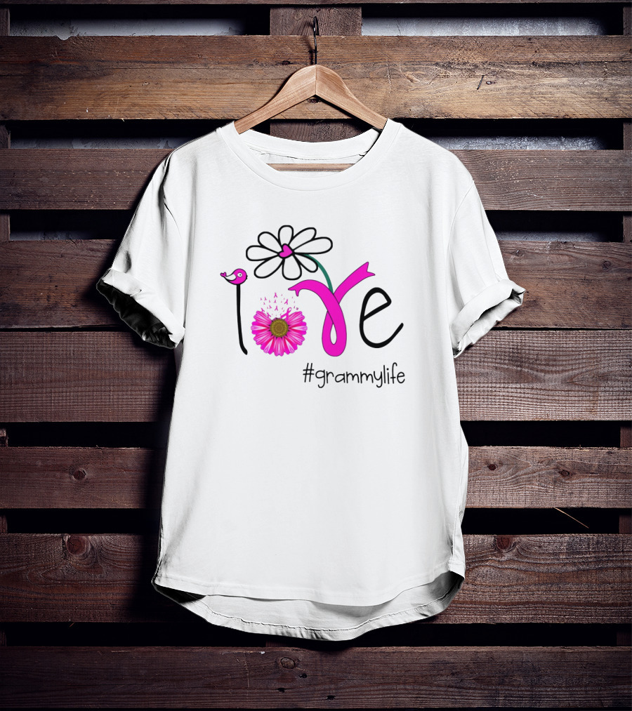 Love #grammylife Floral Bird T-Shirt