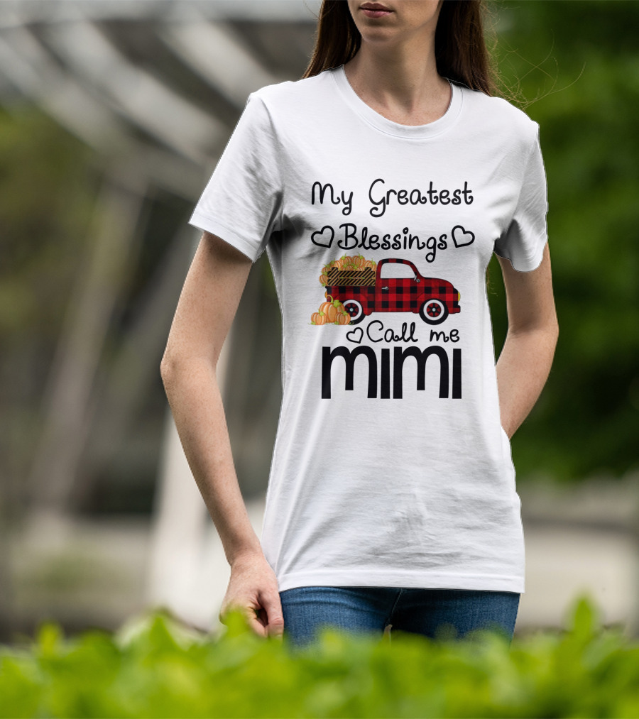 My Greatest Blessings Call Me Mimi Truck With Pumpkins T-Shirt