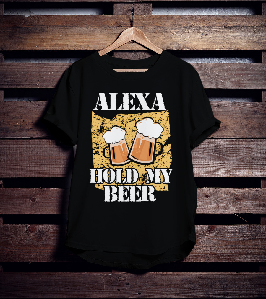 ALEXA HOLD MY BEER Two Beer Mugs Iconic T-Shirt