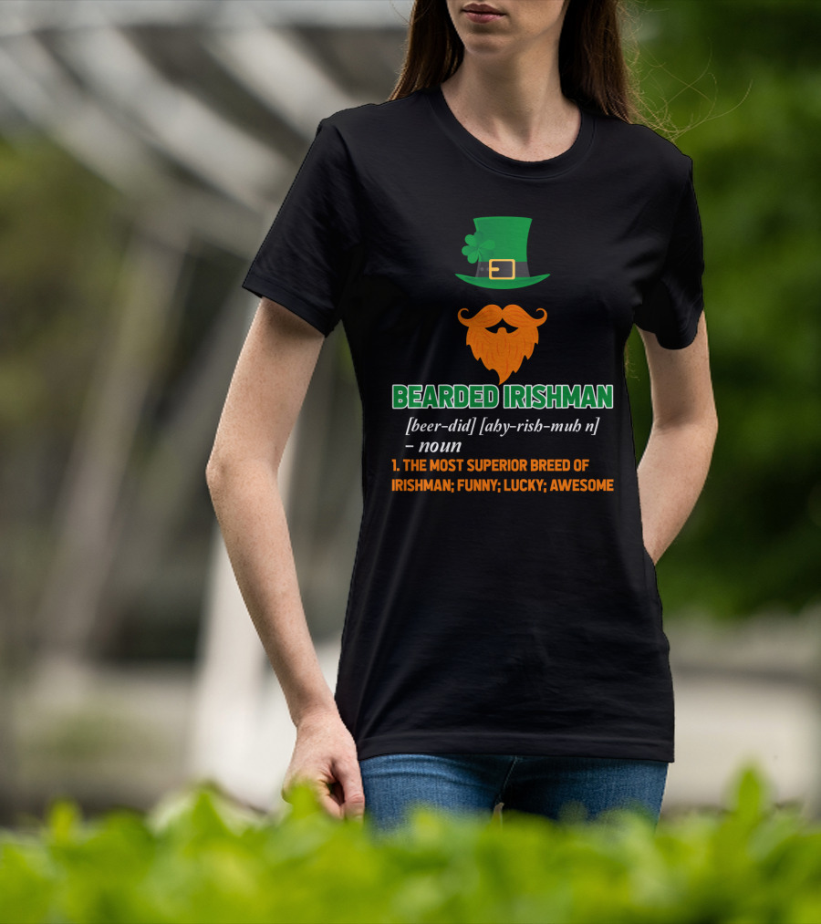 Bearded Irishman Funny Lucky Awesome T-Shirt