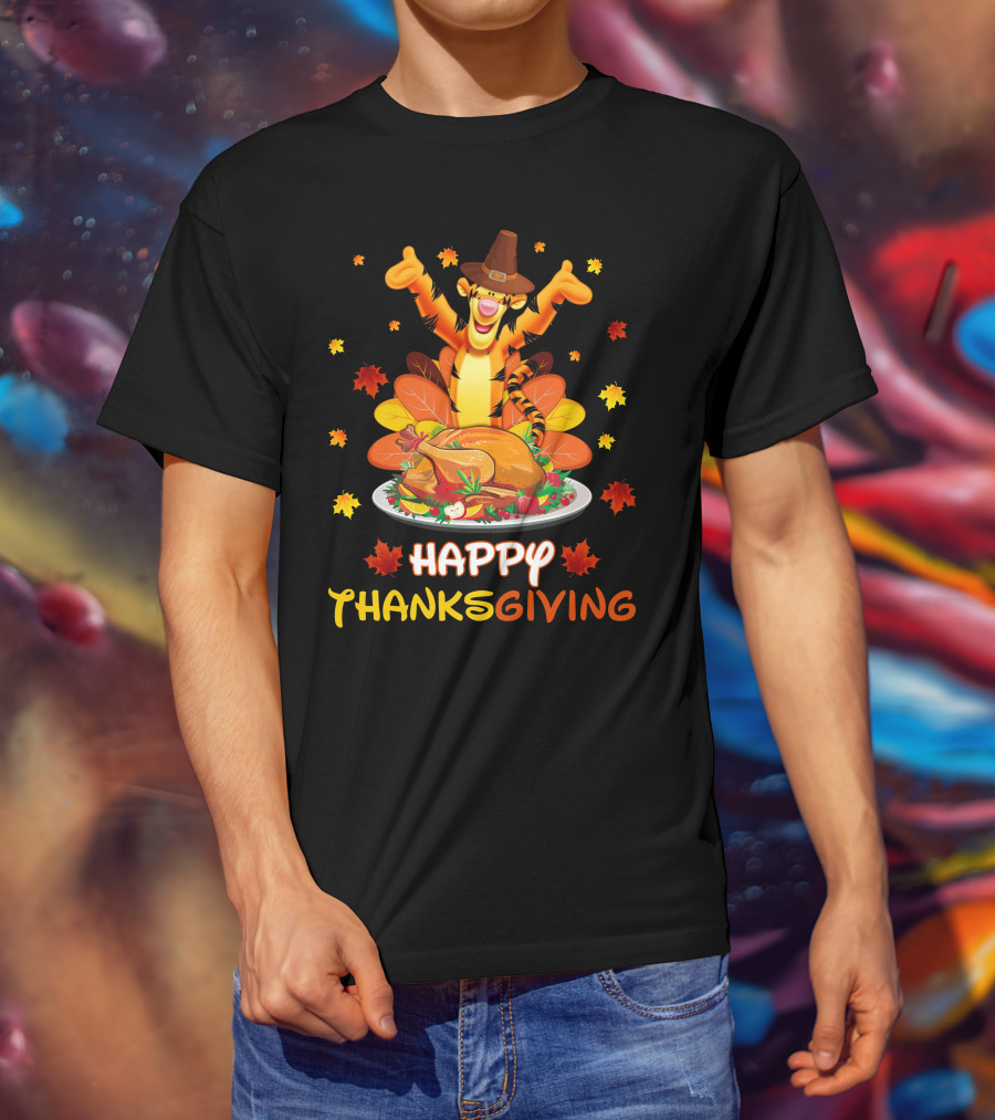Tigger Happy Thanksgiving Turkey Feast T-Shirt