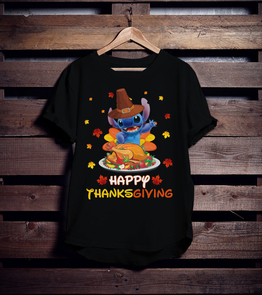 Happy Thanksgiving Stitch Turkey Feast T-Shirt