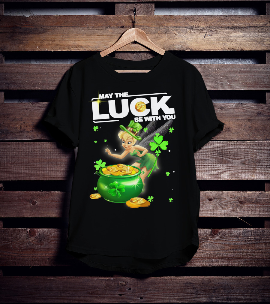 May The Luck Be With You Tinkerbell Coins Green T-Shirt