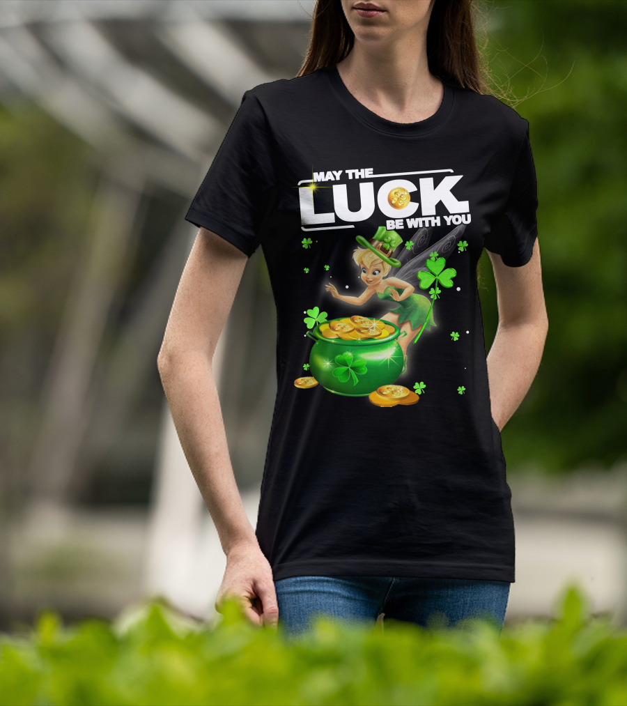 May The Luck Be With You Tinkerbell Coins Green T-Shirt