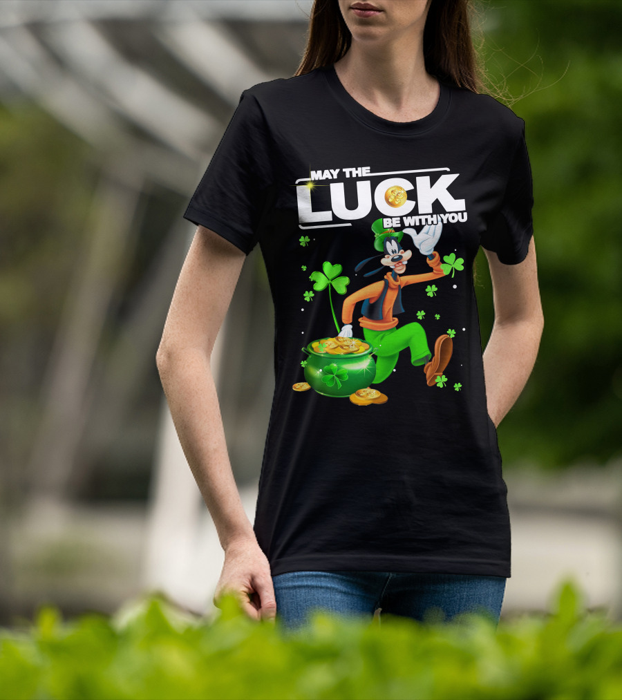 Goofy May The Luck Be With You Coins And Clovers T-Shirt