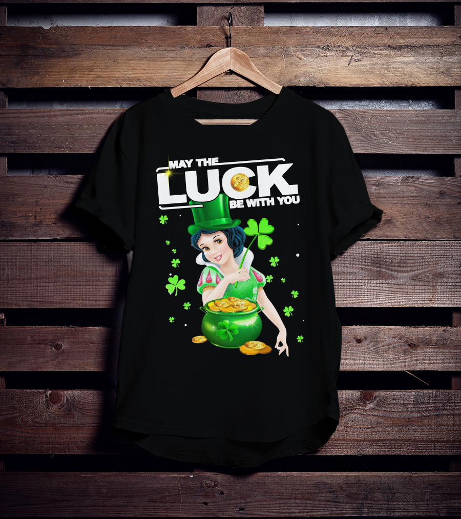 May The Luck Be With You Snow White Pot Of Gold And Shamrocks T-Shirt