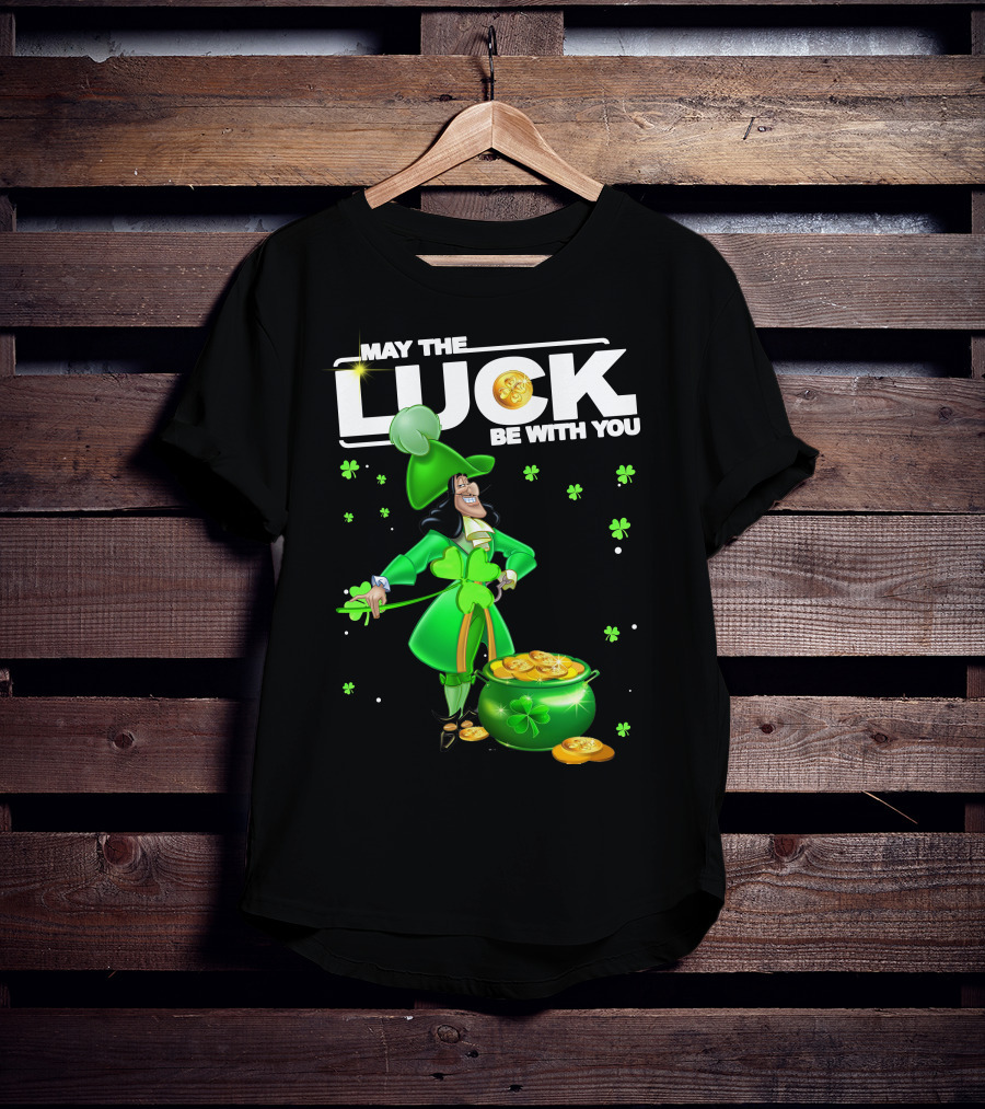 May The Luck Be With You Hook Luck Captain Green Coins Shamrock Pot T-Shirt