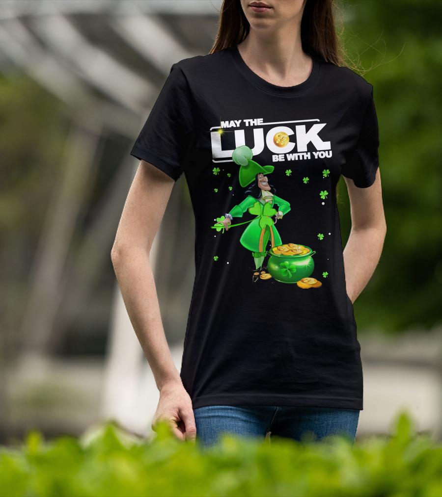 May The Luck Be With You Hook Luck Captain Green Coins Shamrock Pot T-Shirt