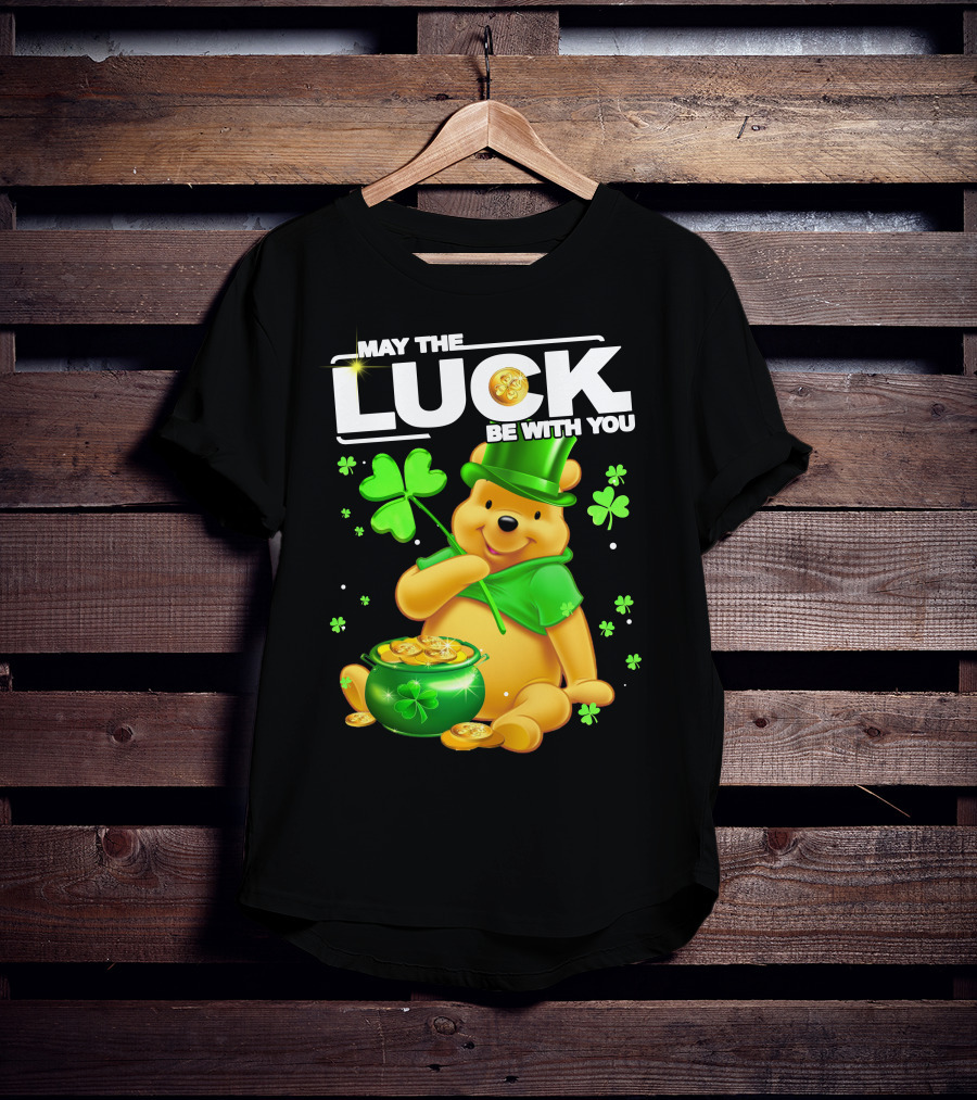 May The Luck Be With You Shamrock Pot Of Gold Bear T-Shirt