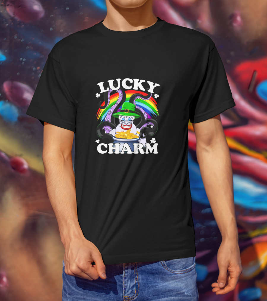 Lucky Charm Villains Patrick's Day Rainbow Tentacles Coins T-Shirt