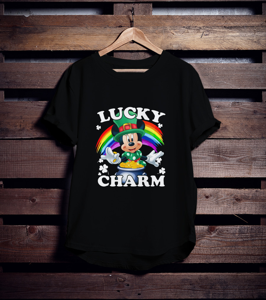 Lucky Charm Minnie Mouse Rainbow Pot Of Gold T-Shirt