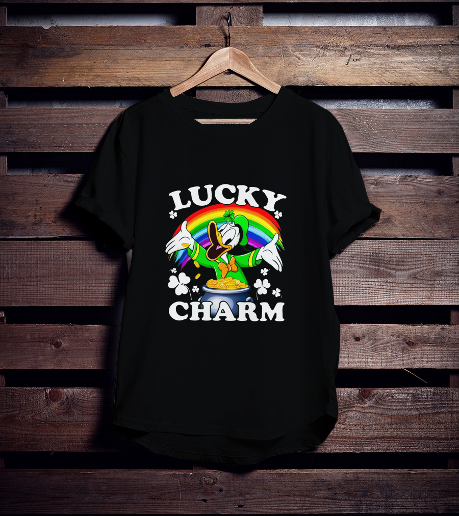 LUCKY CHARM Rainbow Donald Duck Pot Of Gold T-Shirt