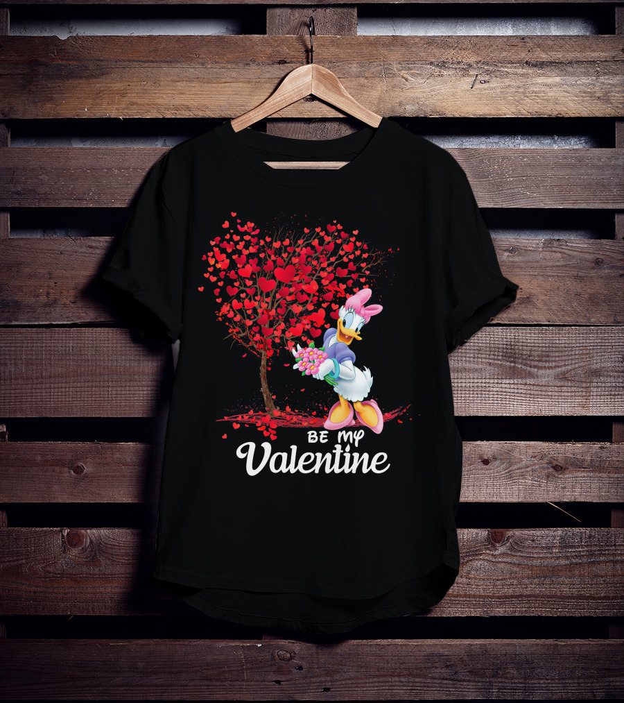 Be My Valentine Daisy Duck Hearts Tree T-Shirt