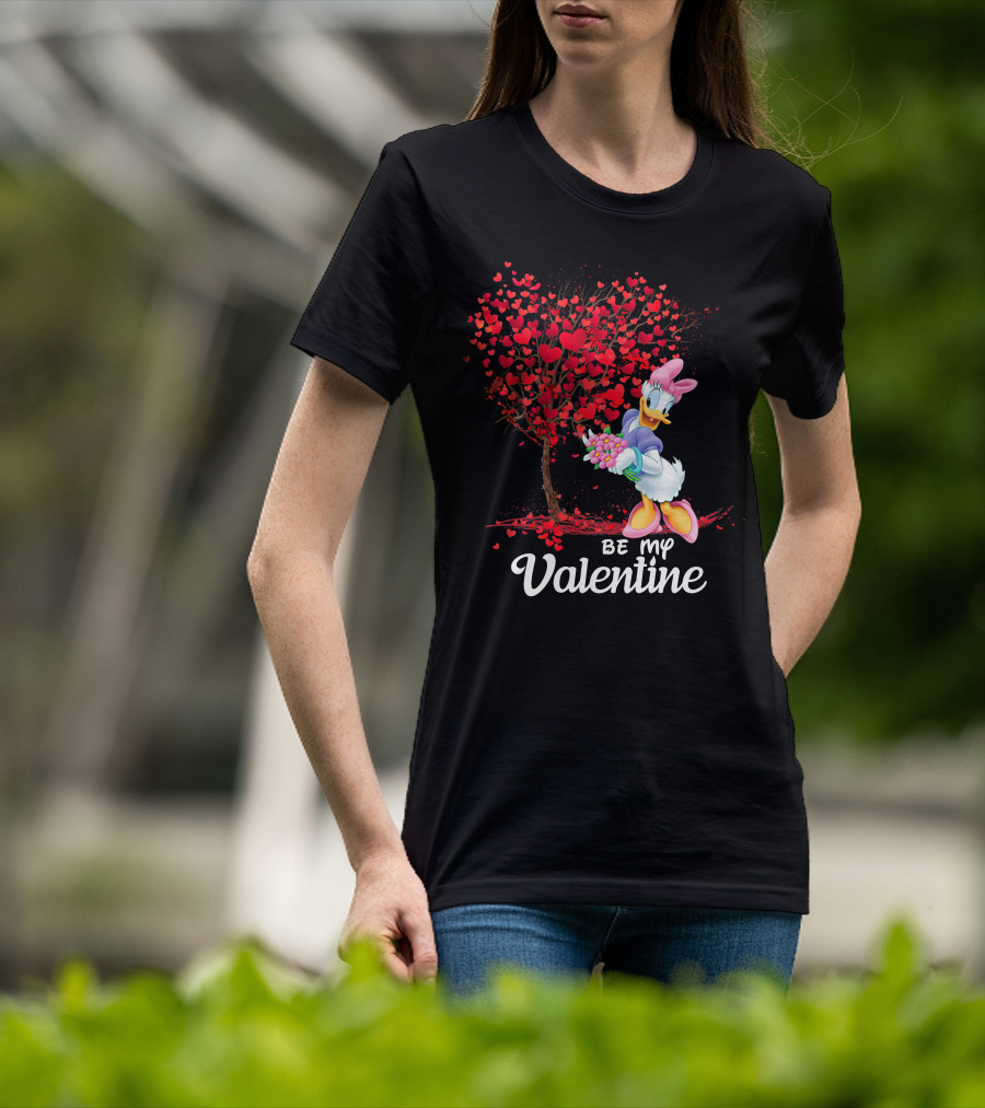 Be My Valentine Daisy Duck Hearts Tree T-Shirt