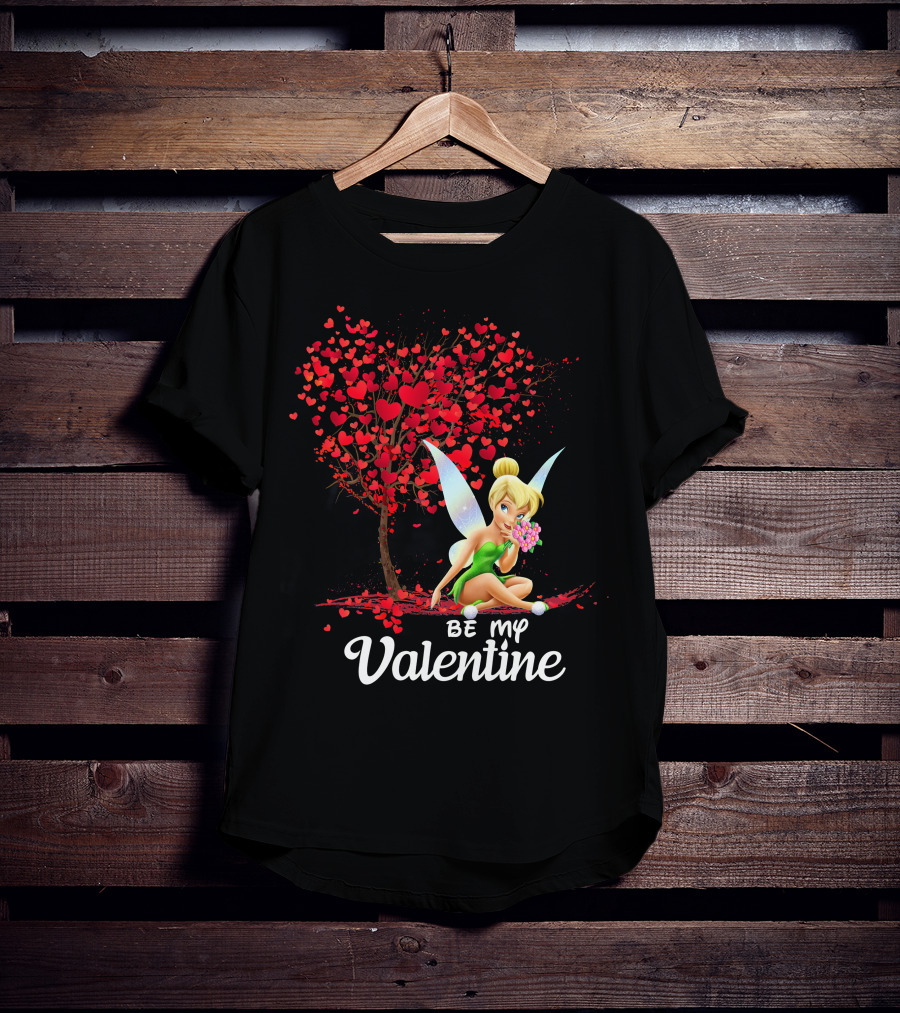 Be My Valentine Tinkerbell Hearts Tree T-Shirt
