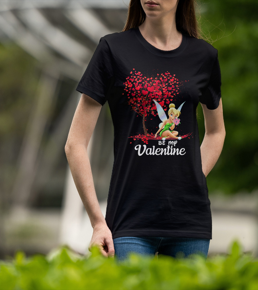 Be My Valentine Tinkerbell Hearts Tree T-Shirt
