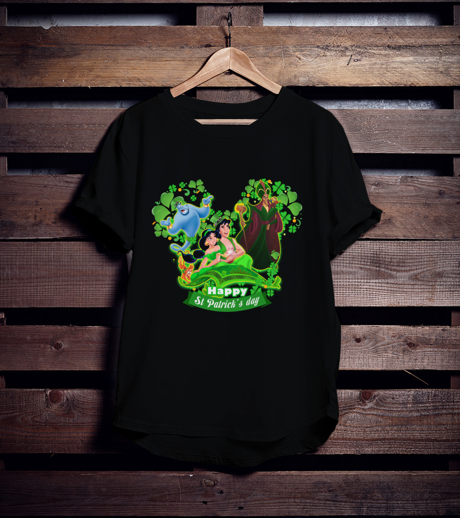 Happy St Patrick's Day Aladdin Jasmine Genie Jafar T-Shirt