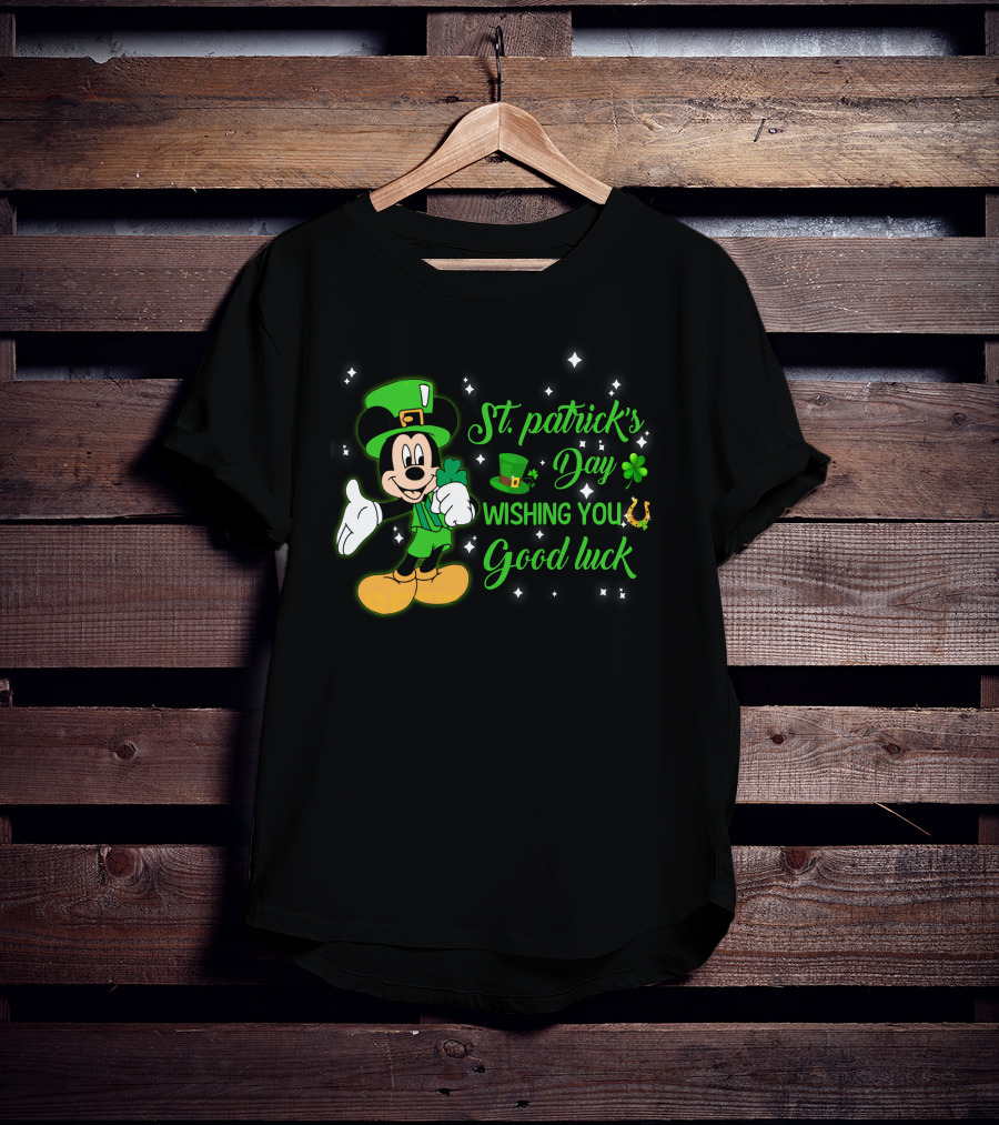 St. Patrick's Day Mickey Mouse Wishing You Good Luck T-Shirt