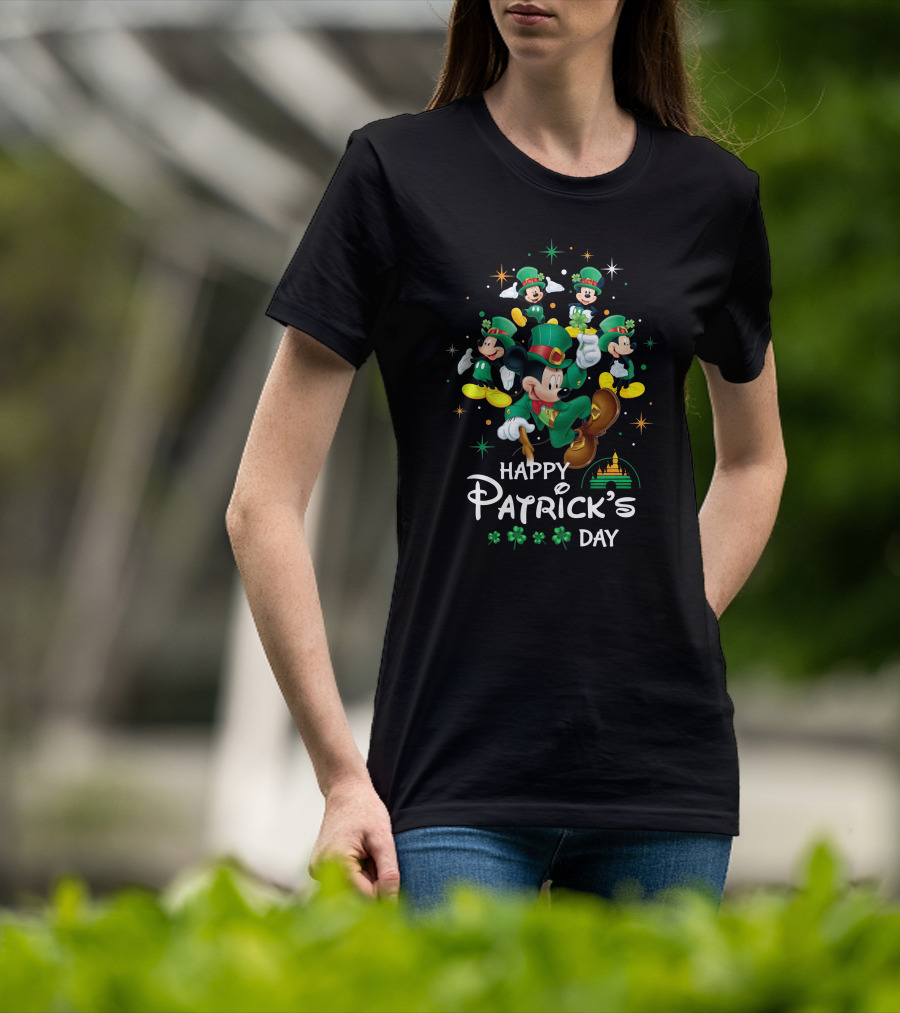 Happy Patrick's Day Mickey Mouse Clover Festivities T-Shirt