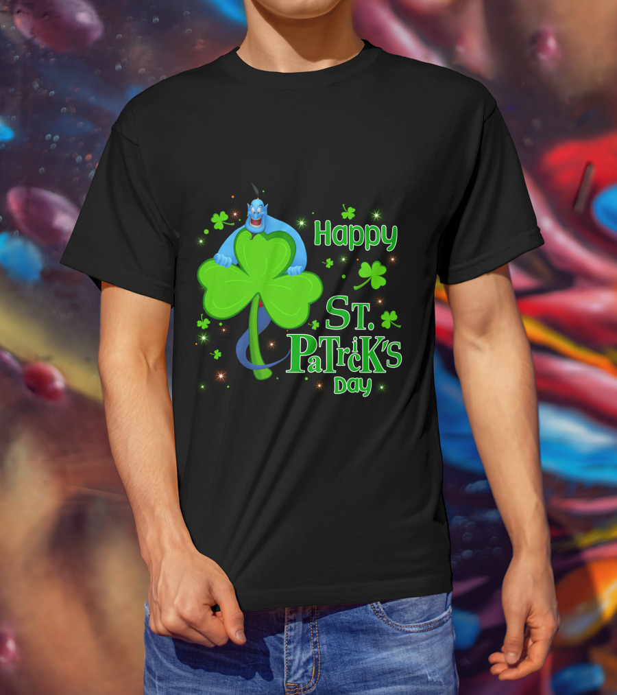 Happy St. Patrick's Day Genie Shamrock T-Shirt