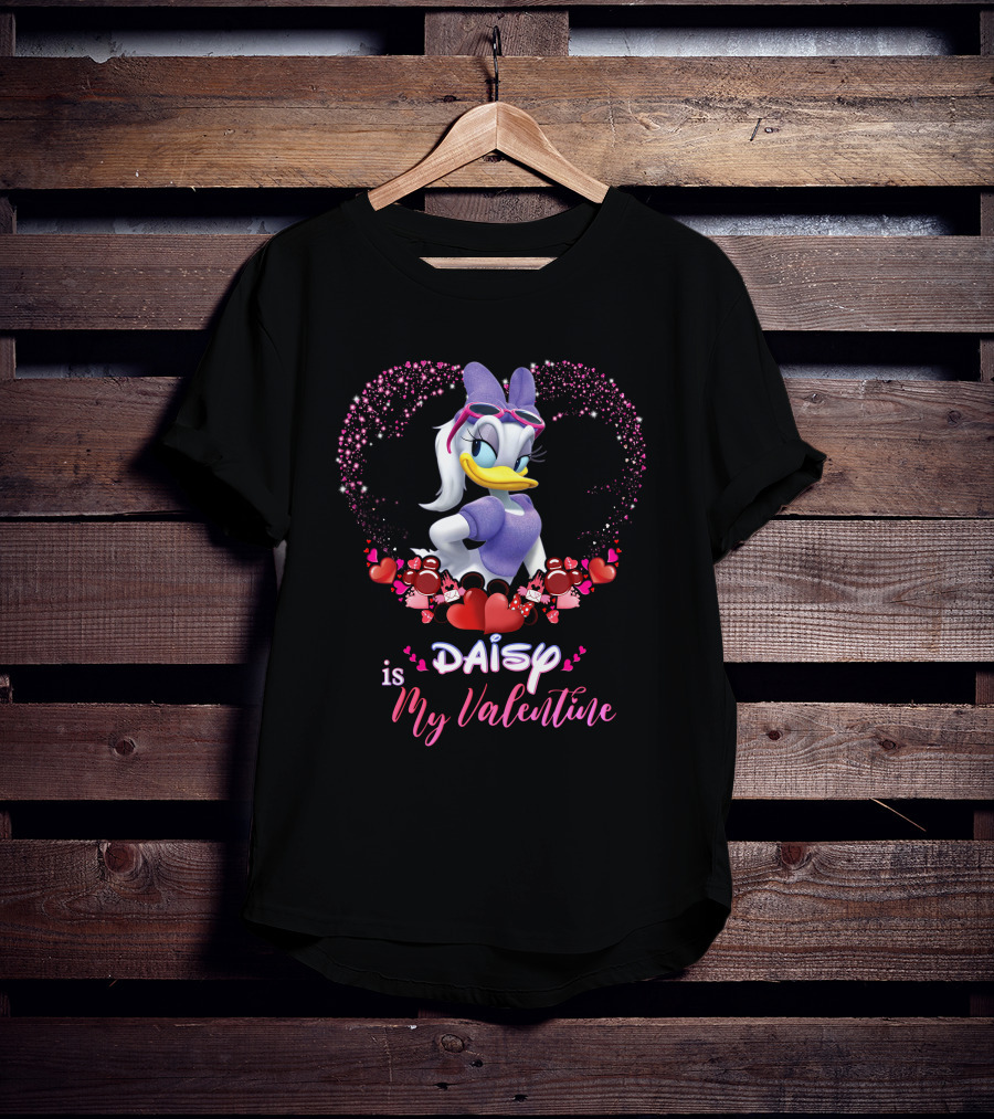 Daisy Duck Is My Valentine Hearts And Sparkles T-Shirt