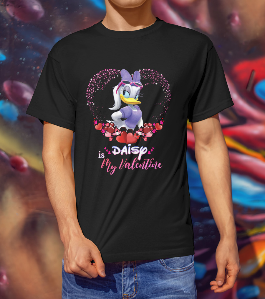 Daisy Duck Is My Valentine Hearts And Sparkles T-Shirt