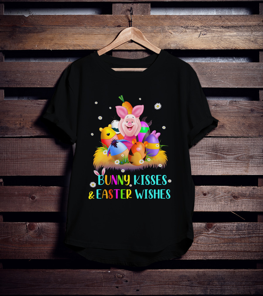 Bunny Kisses And Easter Wishes Piglet Eggs T-Shirt