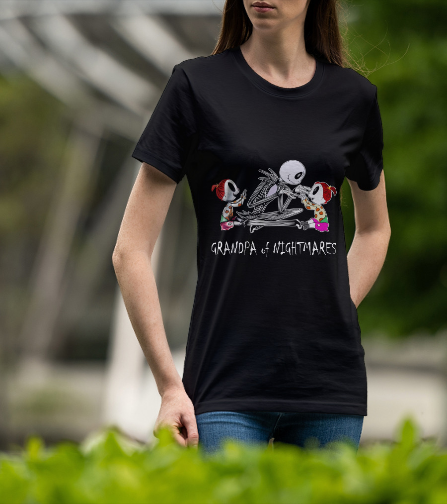 Grandpa Of Nightmares With Two Girls Iconic T-Shirt