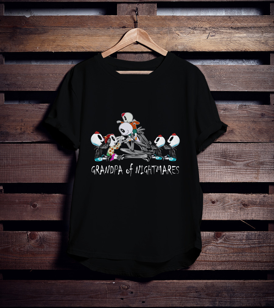 Grandpa Of Nightmares 4 Boys 1 Girl Skeleton Characters T-Shirt