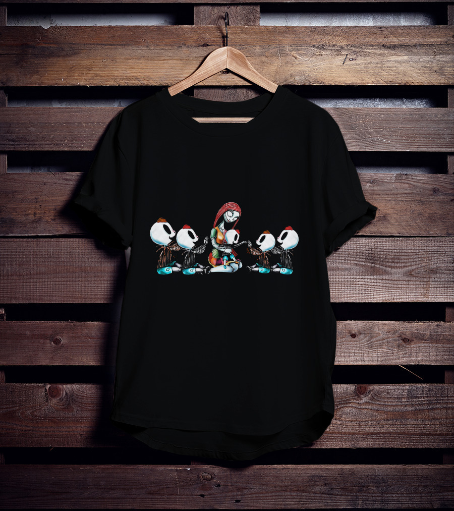 5 Boys Mother Of Nightmares With Skeleton Characters T-Shirt