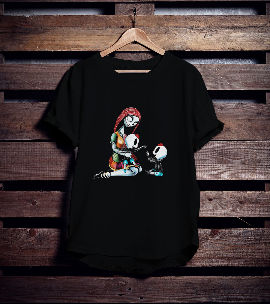 Twin Boys Mother Of Nightmares Sally And Skeleton Kids T-Shirt