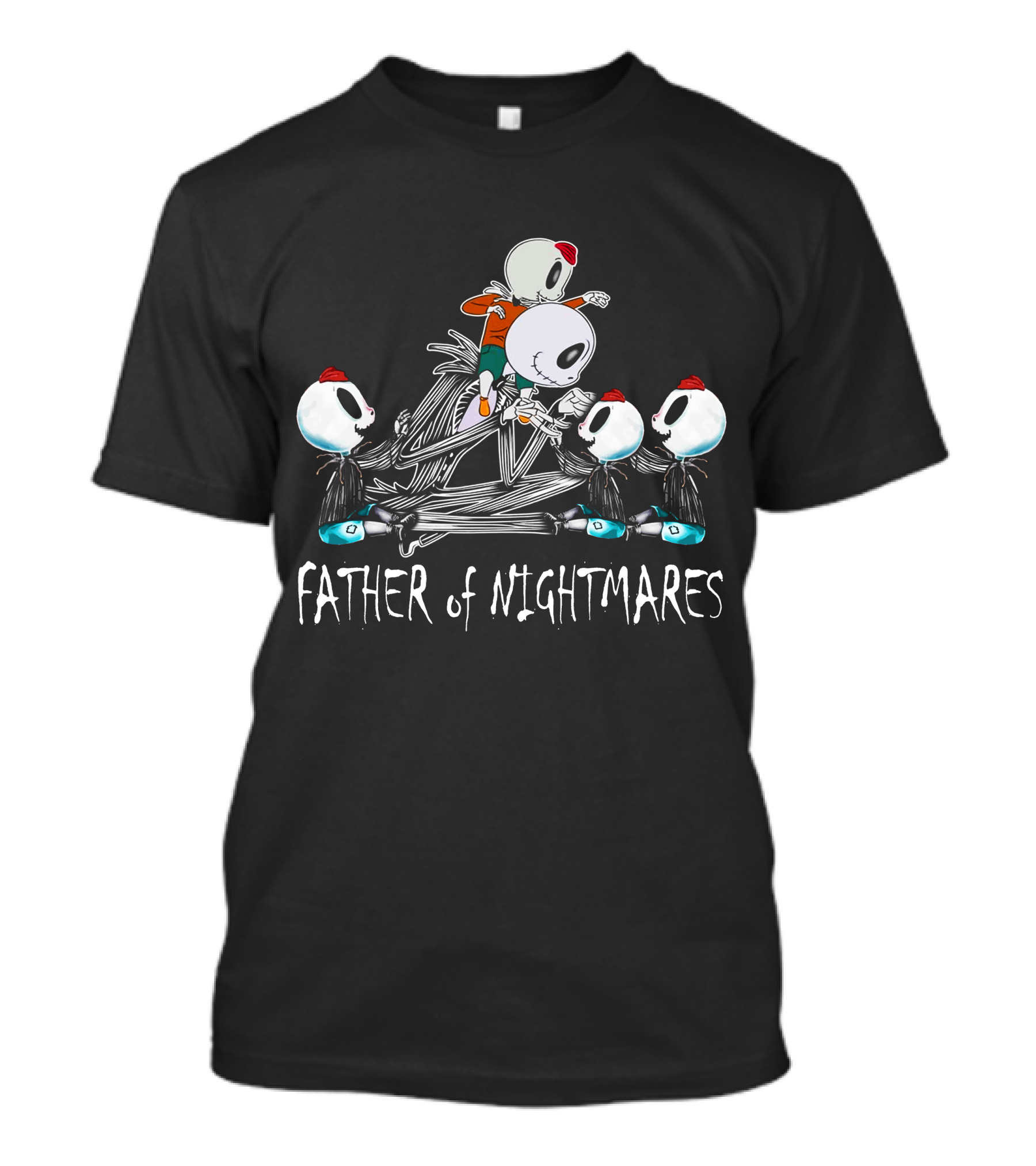 Father Of Nightmares Four Boys Skeleton Characters T-Shirt