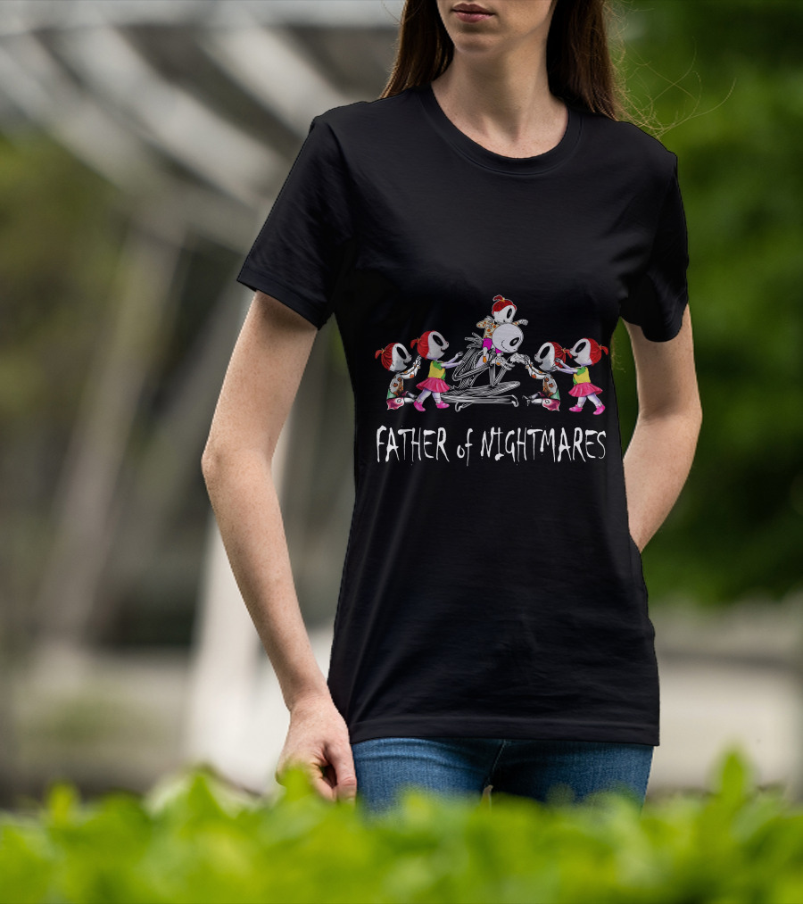 Father Of Nightmares With Five Red-Haired Girls In Skulls And Pink Skirts T-Shirt
