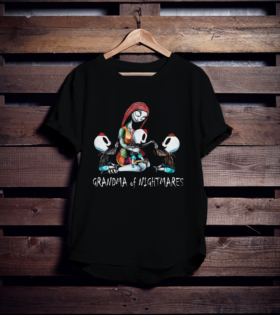 Grandma Of Nightmares With Three Skeleton Boys T-Shirt