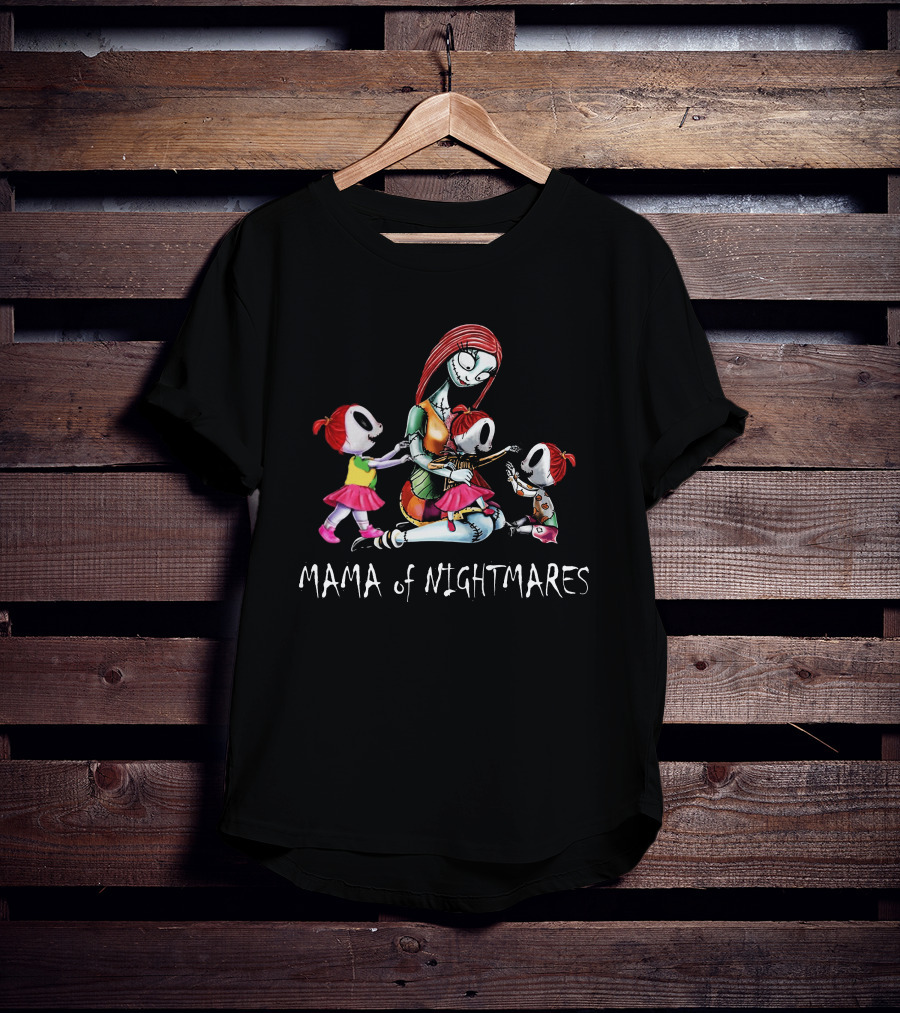 Mama Of Nightmares 3 Girls Tim Burton T-Shirt