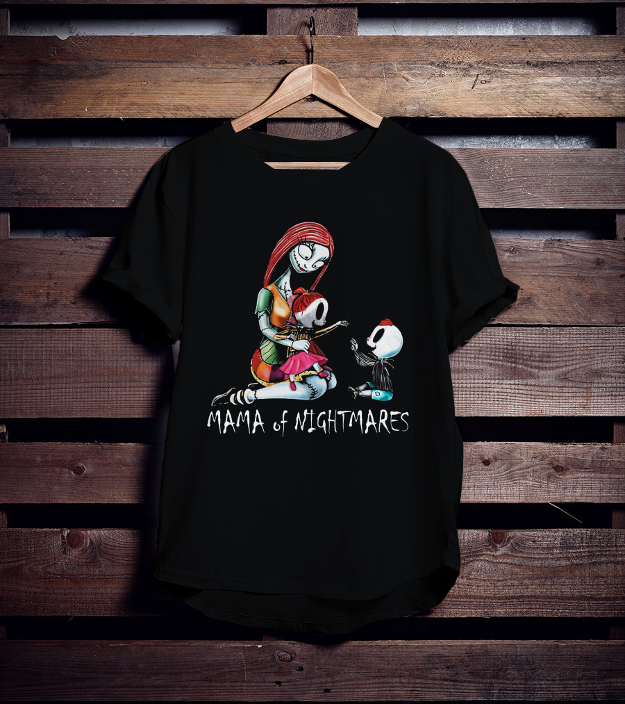 Mama Of Nightmares With Stitch Character Twins T-Shirt
