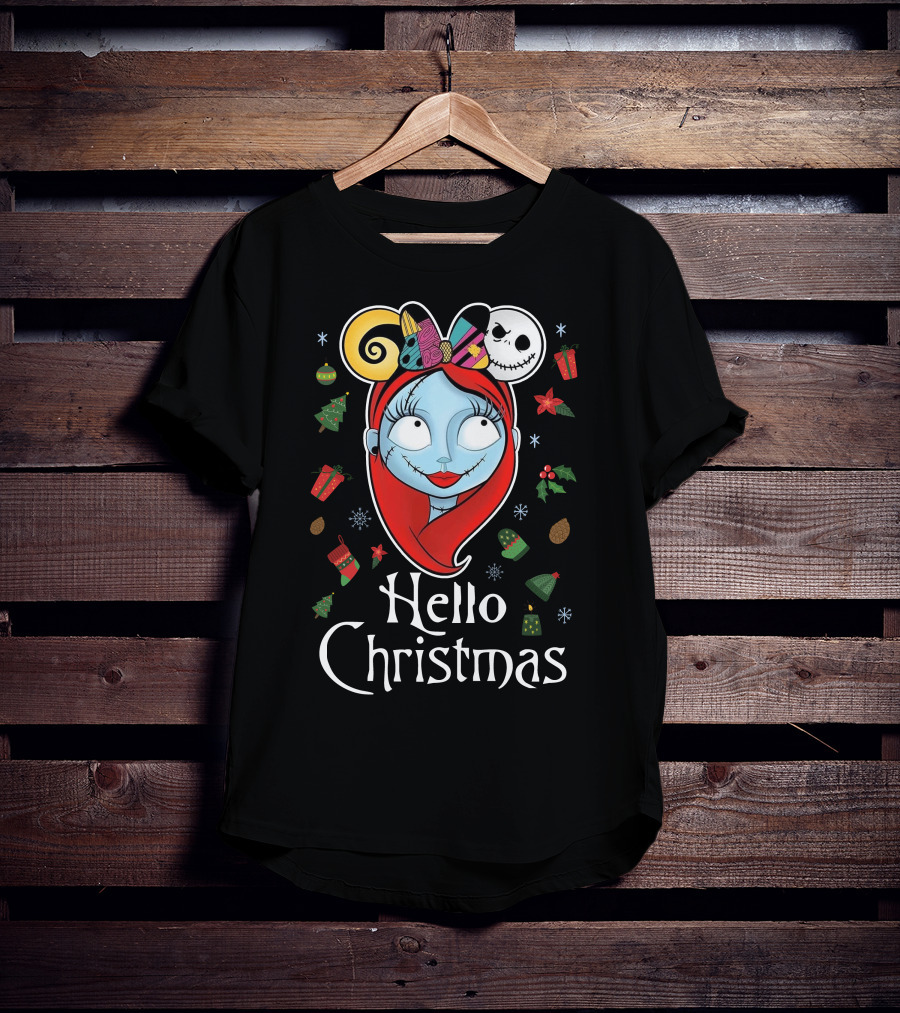 Hello Christmas Nightmare Inspired Sally Jack Skellington Holiday T-Shirt
