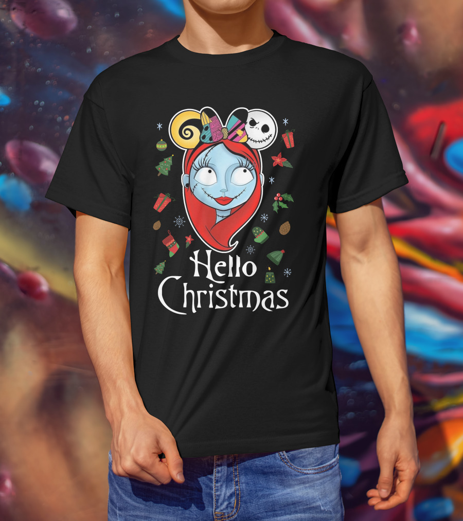 Hello Christmas Nightmare Inspired Sally Jack Skellington Holiday T-Shirt
