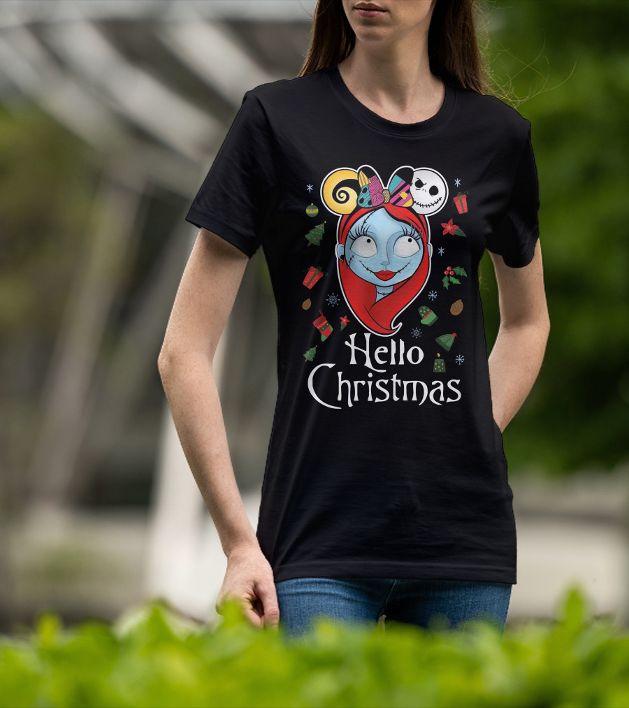 Hello Christmas Nightmare Inspired Sally Jack Skellington Holiday T-Shirt