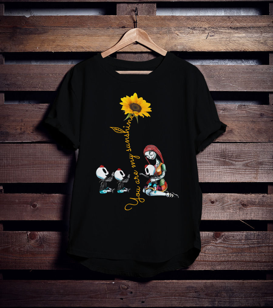3 Boys You Are My Sunshine Sunflower With Characters In Love Hug T-Shirt