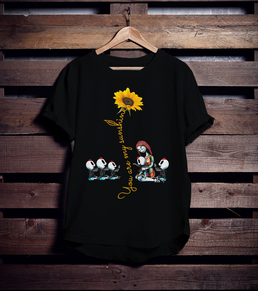 5 Boys You Are My Sunshine Skeleton Family Sunflower T-Shirt