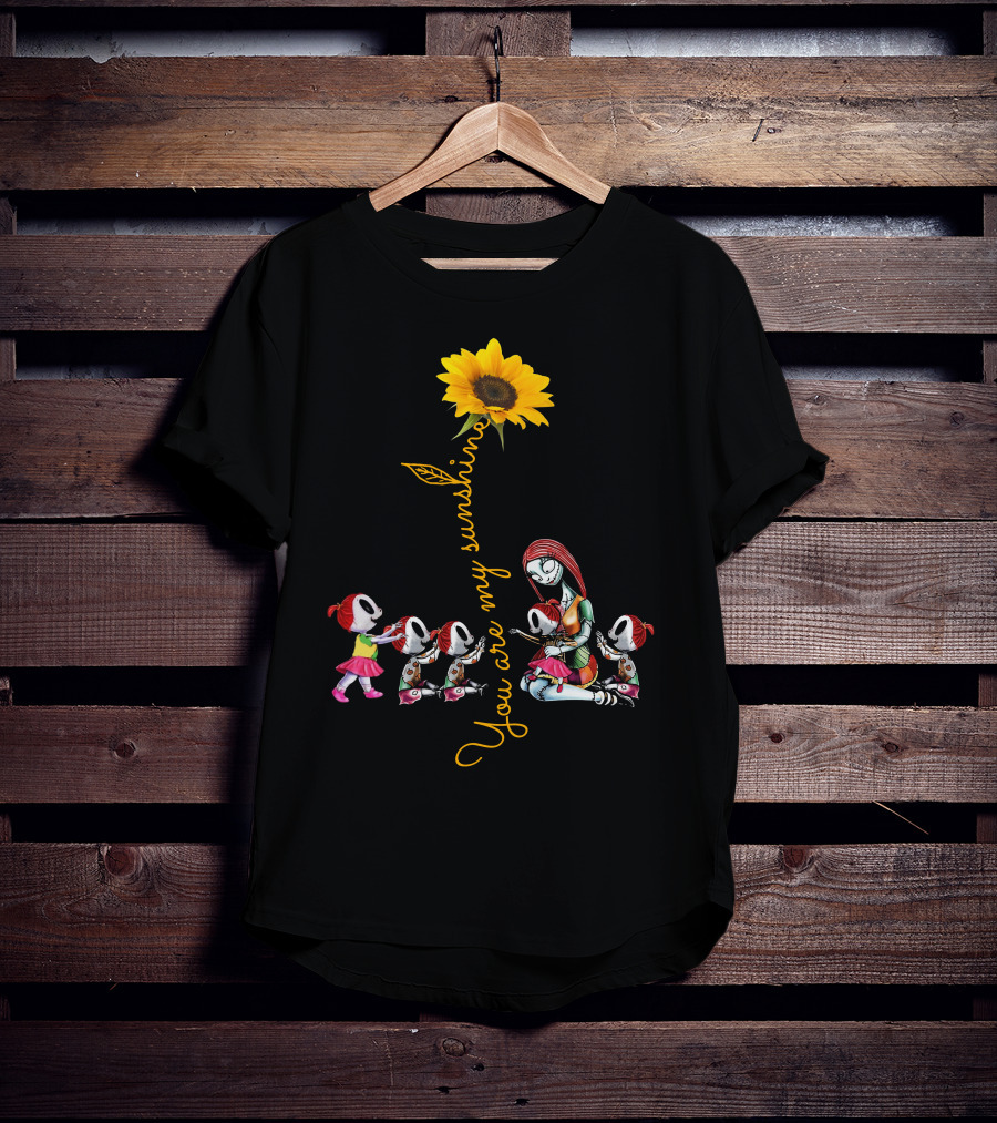 5 Girls You Are My Sunshine Sunflower Skeletons T-Shirt