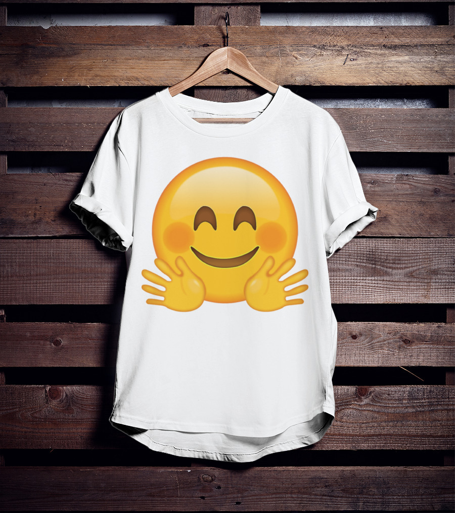 Hugging Face Smiley Emoji With Hands T-Shirt