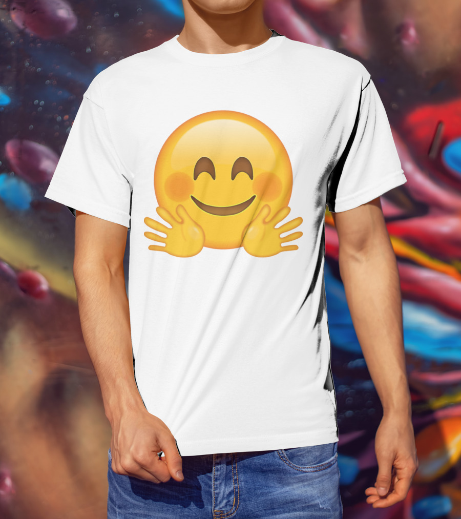 Hugging Face Smiley Emoji With Hands T-Shirt