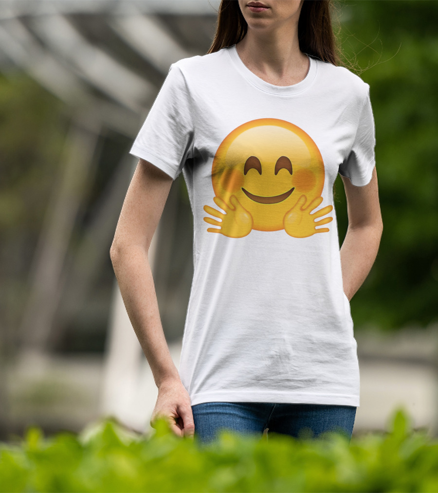 Hugging Face Smiley Emoji With Hands T-Shirt