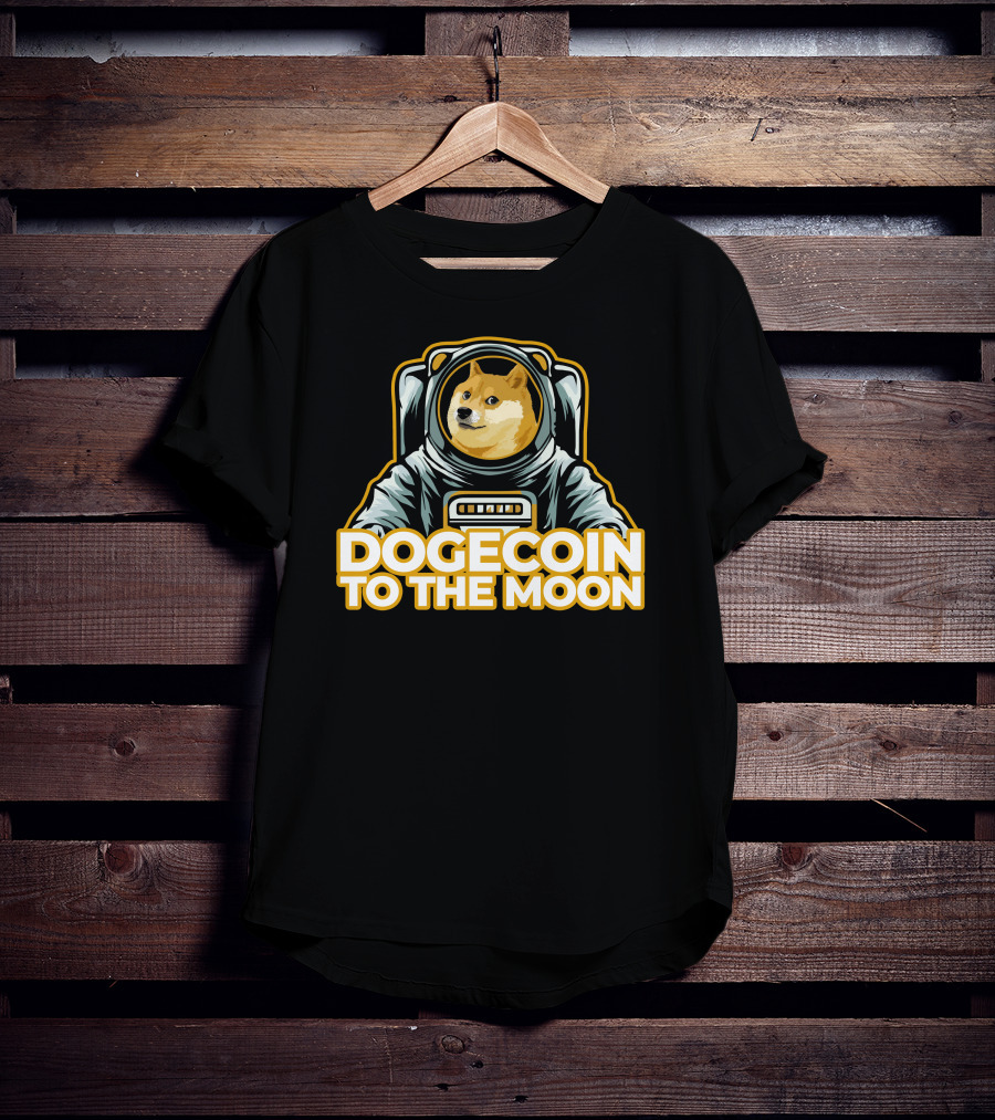 Shiba Dogecoin Astronaut Journey To The Moon T-Shirt