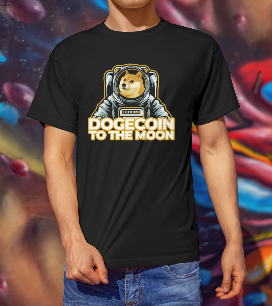 Shiba Dogecoin Astronaut Journey To The Moon T-Shirt